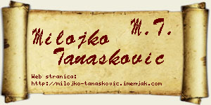 Milojko Tanasković vizit kartica